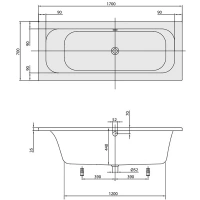 Ванна Villeroy&Boch LOOP&FRIENDS SQUARE Duo UBA177LFS2V, 170 х 70 см, акрил - Gidratop.ru изображение