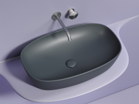 Умывальник чаша накладная овальная (цвет Темный Антрацит Матовый) Element 600x380x138мм - Gidratop.ru изображение
