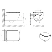 GESSI Origini Total Look унитаз подвесной 474х358х350 мм, с сиденьем микролифт, петли хром, с сифоном, цвет белый - Gidratop.ru изображение