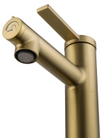 Смеситель для раковины с функцией полоскания WONZON & WOGHAND, Брашированное золото (WW-H1017-BG) - Gidratop.ru изображение
