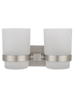 Два стакана для зубных щеток с держателем WONZON & WOGHAND POLO, Брашированный никель (WW-8928-BN) - Gidratop.ru изображение