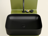 Умывальник чаша накладная прямоугольная (цвет Черный Матовый) Element 605x380x122мм - Gidratop.ru изображение