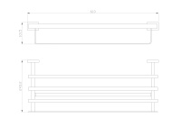Полотенцедержатель с полкой WONZON & WOGHAND FLAT, Хром (WW-9781) - Gidratop.ru изображение