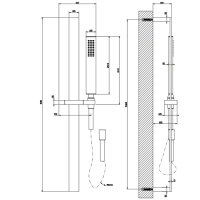 Gessi Rettangolo душевая стойка с ручным душем, цвет: хром - Gidratop.ru изображение