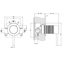GESSI 316 встраиваемый смеситель на 1/2 на 1 источник (внешняя часть), цвет: brushed black metal pvd - Gidratop.ru изображение