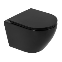 Унитаз подвесной безободковый BelBagno COLORATO, черный BB062CHR-MB/BB062SC-MB - Gidratop.ru изображение