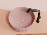 Умывальник чаша накладная круглая (цвет Розовый Матовый) Element 360x360x115мм - Gidratop.ru изображение
