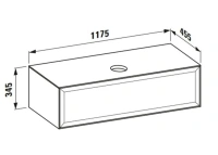 Тумба под раковину Laufen New Classic 117.5 х 45.5 х 34.5 см, 4.0602.1.085.631.1, подвесная, отверстие посередине, белый глянцевый - Gidratop.ru изображение