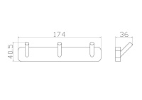 Вешалка с 3 крючками для ванной WONZON & WOGHAND STILL, Хром (WW-6635) - Gidratop.ru изображение