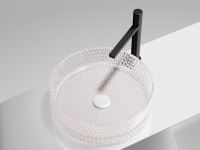 Умывальник чаша накладная круглая (цвет розовый) Cristal 360x360x112мм - Gidratop.ru изображение