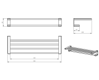 Полотенцедержатель с полкой WONZON & WOGHAND, Черный матовый (WW-V3902-MB) - Gidratop.ru изображение