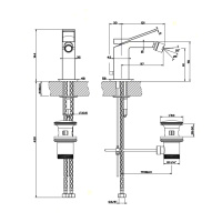 Gessi Rettangolo K смеситель для биде на 1 отверстие, с донным клапаном, цвет: черный - Gidratop.ru изображение
