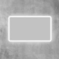 Зеркало с встроенным светильником и кнопочным выключателем SPC-MAR-1000-600-LED-BTN, 12W, 220-240V, 1000x30x600 - Gidratop.ru изображение