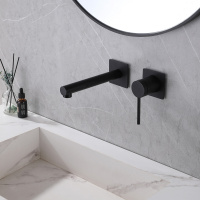 Смеситель ABBER Emotion AF8812B для раковины скрытого монтажа, черный матовый - Gidratop.ru изображение