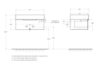PREMIUM Тумба подвесная под раковину с выдвижным ящиком, 55416 Plisse Bianco opaco, 70x44x25 - Gidratop.ru изображение