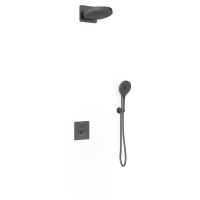 Душевой комплект Inspire VSFW-3I21MT1GM встраиваемый, термостат, двухрежимный, вороненая сталь - Gidratop.ru изображение