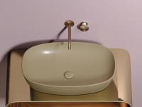 Умывальник чаша накладная овальная (цвет Капучино Матовый) Element 600x380x138мм - Gidratop.ru изображение