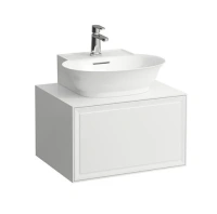 Тумба под раковину Laufen New Classic 57.5 х 45.5 х 34.5 см, 4.0600.3.085.631.1, подвесная, вырез посередине, белый глянцевый - Gidratop.ru изображение