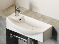 Умывальник подвесной прямоугольный с крепежом (чаша справа, отверстие под смеситель слева) Element 455x220x130мм - Gidratop.ru изображение