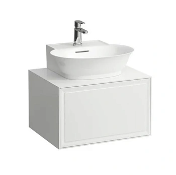 Тумба под раковину Laufen New Classic 57.5 х 45.5 х 34.5 см, 4.0600.3.085.631.1, подвесная, вырез посередине, белый глянцевый