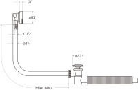 Слив-перелив для BB28, BB29 BB2829-OVF-BRN, бронза - Gidratop.ru изображение