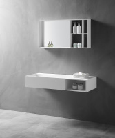 Тумба с раковиной ABBER Stein AS2640-1.0 R подвесная, белая матовая - Gidratop.ru изображение
