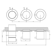 GESSI 316 встраиваемый термостатический смеситель на 2 выхода внешние части), цвет: Black XL - Gidratop.ru изображение