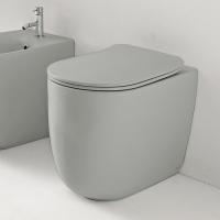 Унитаз безободковый пристенный 55х35 см, с креплениями WB5N, цвет: Светло серый - Gidratop.ru изображение