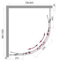 Душевой уголок BelBagno SELA-RH-2-100/80-C-Cr - Gidratop.ru изображение