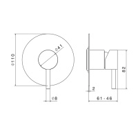 Newform X-STEEL 316 Наружная часть однорычажного смесителя, (для 10841) цвет: INOX - Gidratop.ru изображение
