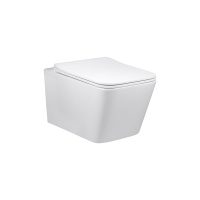 Унитаз подвесной Q-Line VT1-12 безободковый, цвет белый, ультратонкое soft close сиденье - Gidratop.ru изображение