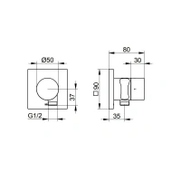 Вентиль запорный Keuco IXMO 59557370202 на 2 потребителя, с выводом для шланга и держателем лейки DN 15, черный матовый - Gidratop.ru изображение