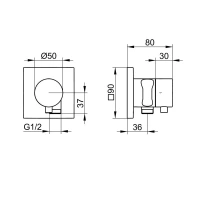 Запорный вентиль Keuco Ixmo 59549371202, с переключателем на 3 потребителя, выводом для шланга и держателем лейки DN 15, черный матовый - Gidratop.ru изображение