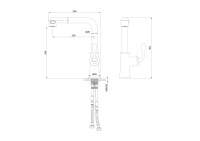 Смеситель для кухни с выдвижным изливом WONZON & WOGHAND, Черный матовый (WW-88439008A-MB) - Gidratop.ru изображение