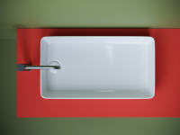 Раковина накладная со смещенным сливом, с возможностью установки на столешницу под стиральную машину, 620x340x110, цвет белый - Gidratop.ru изображение