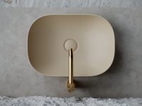 Умывальник чаша накладная прямоугольная (цвет Капучино Матовый) Element 455x325x135мм - Gidratop.ru изображение