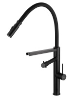 Смеситель для кухни с гибким изливом и подключением фильтра WONZON & WOGHAND, Черный матовый (WW-88458007-MB) - Gidratop.ru изображение
