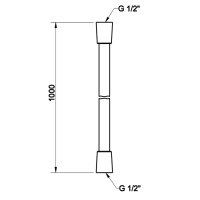 Gessi  шланг Сromalux с коническим соединением на 1/2, 1,00 м, цвет: хром - Gidratop.ru изображение