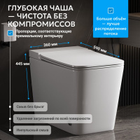 Унитаз ABBER Rechteck AC1213P приставной белый с импульсным смывом - Gidratop.ru изображение