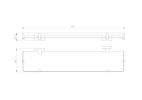 Стеклянная полка для ванной WONZON & WOGHAND FLAT, Хром (WW-9727) - Gidratop.ru изображение