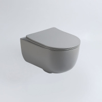 Унитаз подвесной Evo VT1-34SMG безободковый, цвет серый матовый, ультратонкое soft-close сиденье - Gidratop.ru изображение