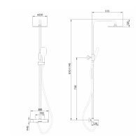 Душевая стойка ABBER Emotion AF8816B с изливом, черная матовая - Gidratop.ru изображение