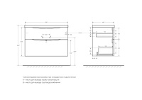MARINO-H60 База под раковину подвесная с двумя выкатными ящиками, Bianco Lucido, 900x450x600, MARINO-H60-900-2C-SO-BL-P - Gidratop.ru изображение