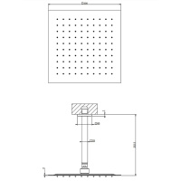 Gessi Emporio shower верхний душ потолочный, шарнирная, с защитой от известкового налёта, цвет: Mirror Steel - Gidratop.ru изображение