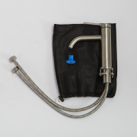 ETNA Смеситель для раковины без донного клапана, нержавеющая сталь, исполнение сатин ETN-LVM2-IN - Gidratop.ru изображение