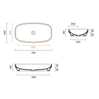 Catalano Alvea Раковина 75*40 настольная или полувстраиваемая , цвет белый глянцевый - Gidratop.ru изображение