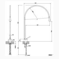 Gessi Goccia смеситель для раковины на 1 отверстие, излив 387мм R=197, цвет: хром - Gidratop.ru изображение