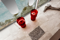 Раковина отдельностоящая прозрачная ABBER Kristall AT2701Rubin красная - Gidratop.ru изображение