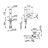 Смеситель Keuco Ixmo Pure 59502011000 для раковины, с донным клапаном, цвет хром - Gidratop.ru изображение