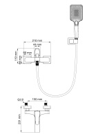 Смеситель для ванны с душем WONZON & WOGHAND FLEX, Темный графит (WW-88037072-BGM) - Gidratop.ru изображение